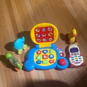 Colorful Learning Toy Set with Laptop and Phone